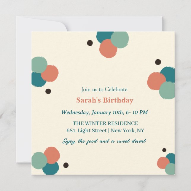 Pappert dekorationskort inbjudningar (Framsida)