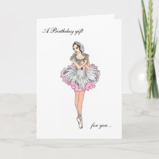 Pappert docka-ballerina Grattis på födelsedagen-ko Kort