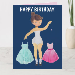 PAPPERT DOLL 5X7 BIRTHDAY-KORT FÖR GIRL KORT