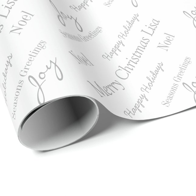 Pappert eget namn för julomformning presentpapper (Rullad Hörn)
