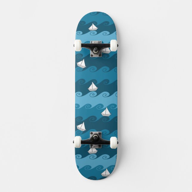Pappert fartygmönster skateboard bräda 21,5 cm (Framsida)