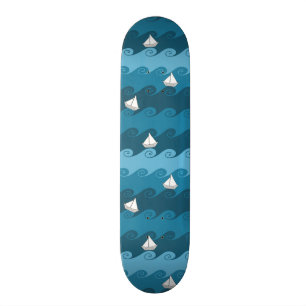 Pappert fartygmönster skateboard bräda 21,5 cm