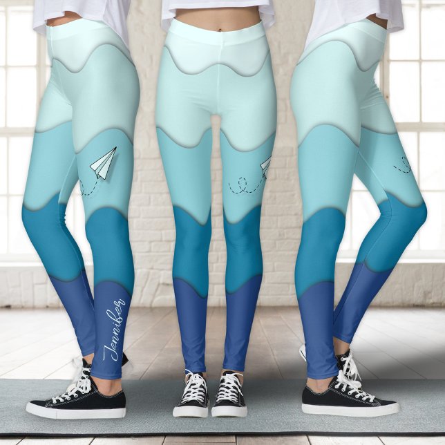 Pappert flygplan | Aktiv, idrott, Yoga Leggings (Skapare uppladdad)