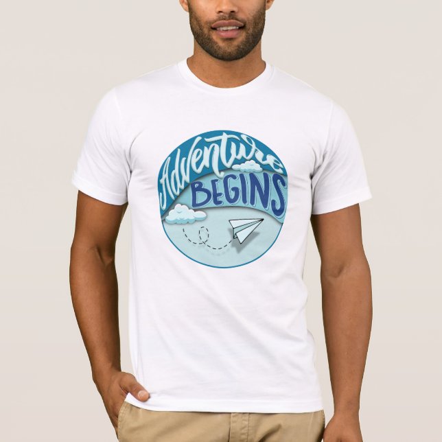 Pappert flygplan | Äventyr börjar T Shirt (Framsida)