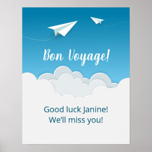 Pappert flygplan i Himlar som går ut Party Poster