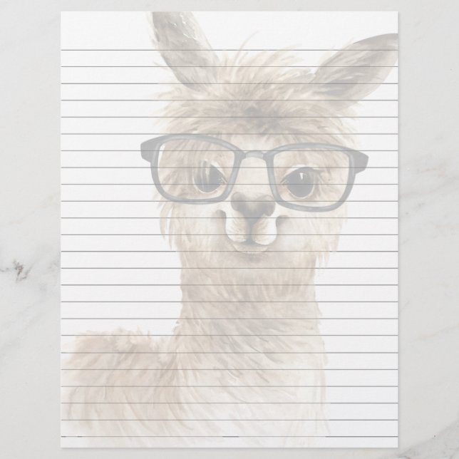 Pappert för Linjär Smart Alpaca Letterhead Brevhuvud (Framsida)