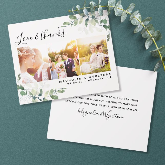 PAPPERT fotoeukalyptus Bröllop Tack Flygblad (Skapare uppladdad)