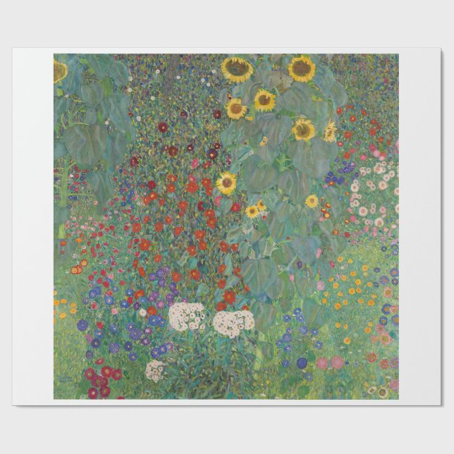 Pappert: GUSTAV KLIMT : FARM GARDEN Presentpapper (Platt)