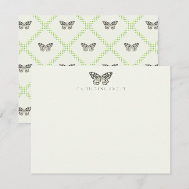 Pappert Kite Butterfly Flat Note Card Anteckningskort (Fram/baksida)
