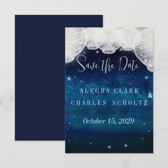 Pappert Lanternhölje för marinblå opulens Galaxy OSA Kort (Fram/baksida)