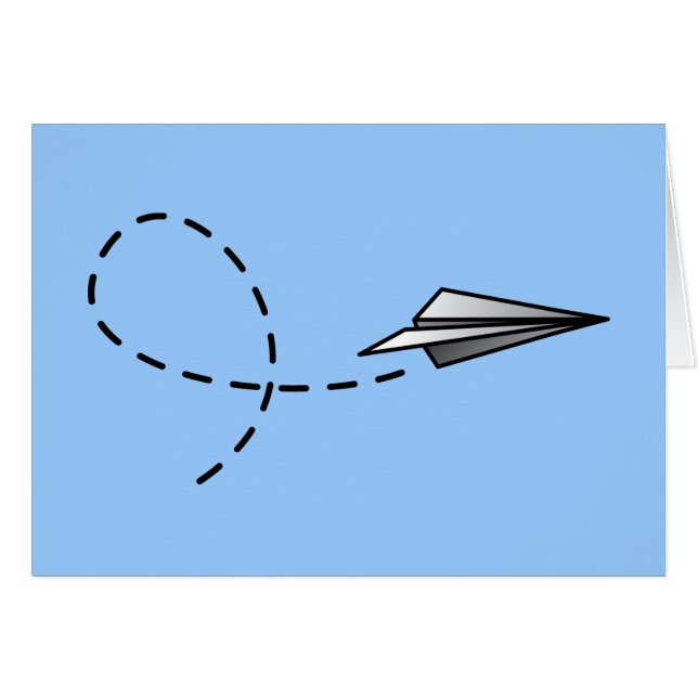 Pappert luftflygplan hälsningskort (Framsidan Horizontal)