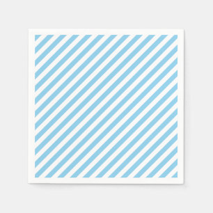 Pappert med baby blue och vitt medeldiagonalt Rand Pappersservett