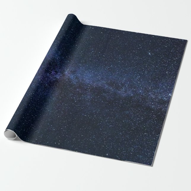 pappert med mjölkaktig galaxomslag presentpapper (Utrullad)