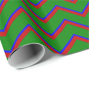 Pappert med primär Färg-CHEVRON 16-Giftomslagning Presentpapper
