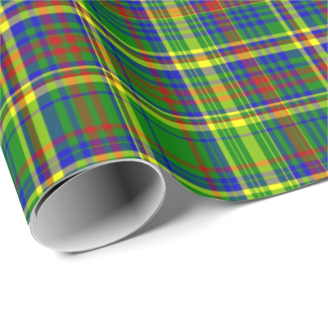 Pappert med primär Färg-PLAID med 10-Giftomformnin Presentpapper (Rullad Hörn)