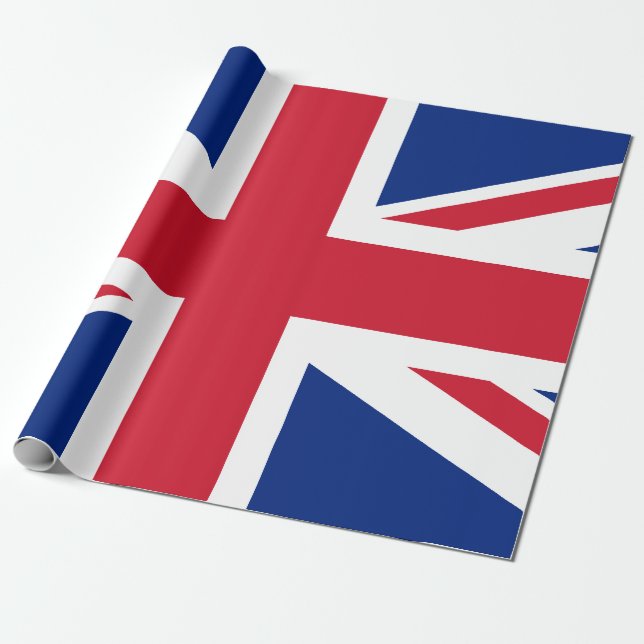 Pappert med unionens Jack Matte Wrapping, 30 x 6 t Presentpapper (Utrullad)