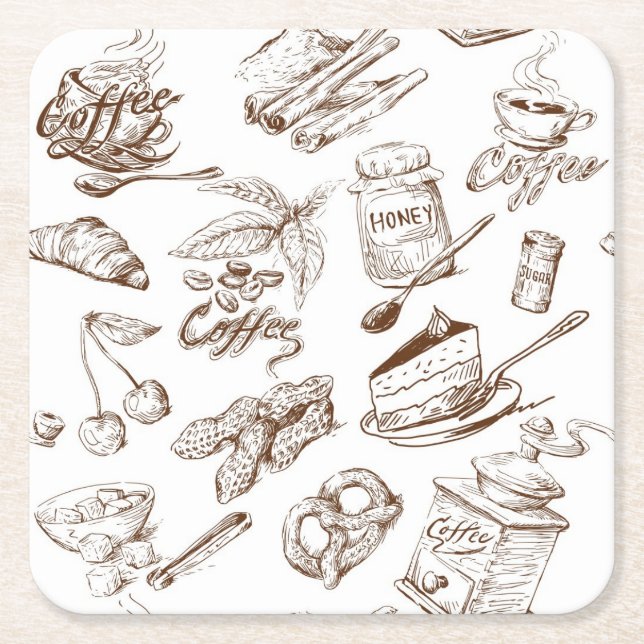 Pappert mönster underlägg papper kvadrat (Framsidan)