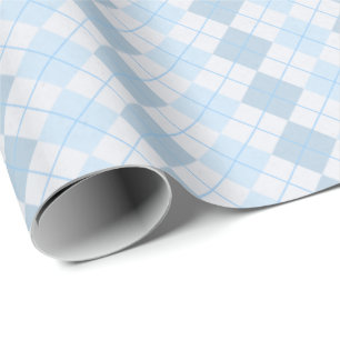 Pappert omformande av pulverblått argyle presentpapper