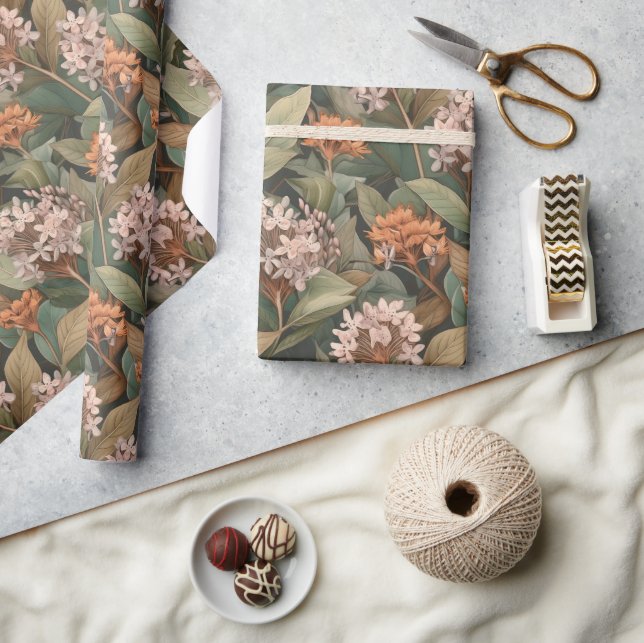 Pappert omslag av antik fjäril ogräs presentpapper (Hantverk)