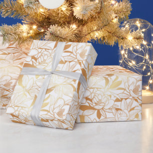 Pappert omslag av blommönster från Vita och guld Presentpapper