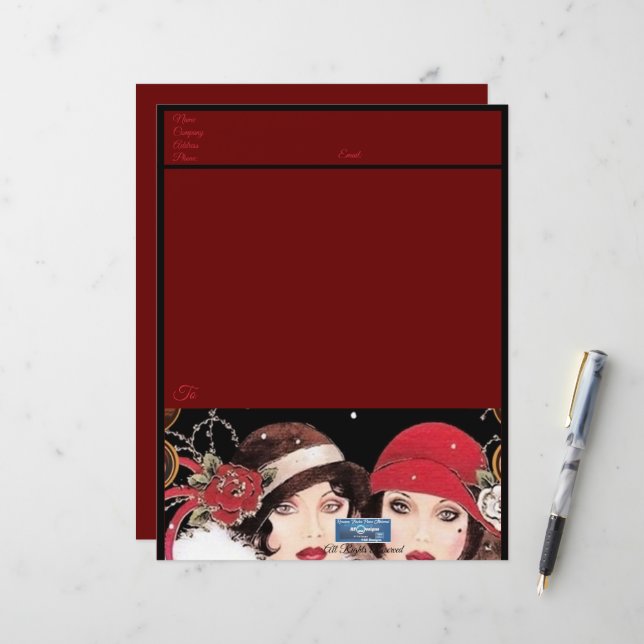Pappert papper (Winter Red B) RFPMDesigns ©️ 2024 (Fram/Back In Situ)