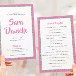 Pappert program för Bat mitzvah Rosa i Silver<br><div class="desc">Vikten av detta papper är den viktigaste faktorn för ditt program. Det är mycket tyngre än att kopiera pappert och det är perfekt för dina engångsprogram. Använda mallen som du vill fylla i informationen i. Du kan använda funktionen "Anpassa ytterligare" för att ändra teckensnittet (storlekt, stil, färg) och lägga till...</div>