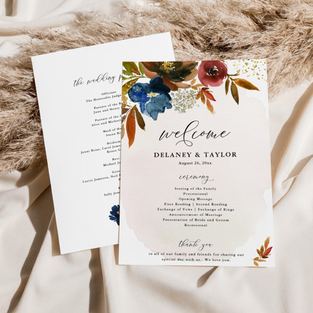 Pappert program för Blommigt av marin och rost vat (Skapare uppladdad)