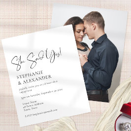 PAPPERT sa hon ja Förlovning Inbjudan Flygblad