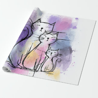 Pappert skal för omformning av vattenfärg i kattfa presentpapper