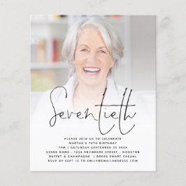 PAPPERT skriptfoto 70:e Födelsedagsfest inbjudan Flygblad