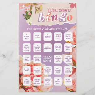 Pappert spelkort för möhippa Bingo Flygblad