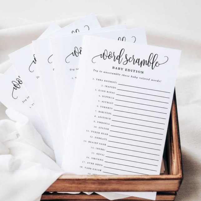 Pappert spelkort för Ord Scramble Baby Edition Flygblad (Skapare uppladdad)