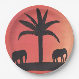 Pappert Tallrikar med elefantdesign
