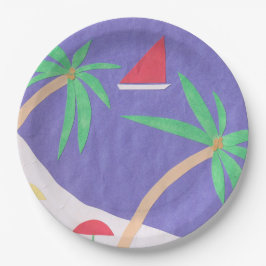 Pappert Tallrikar med ett bågscen