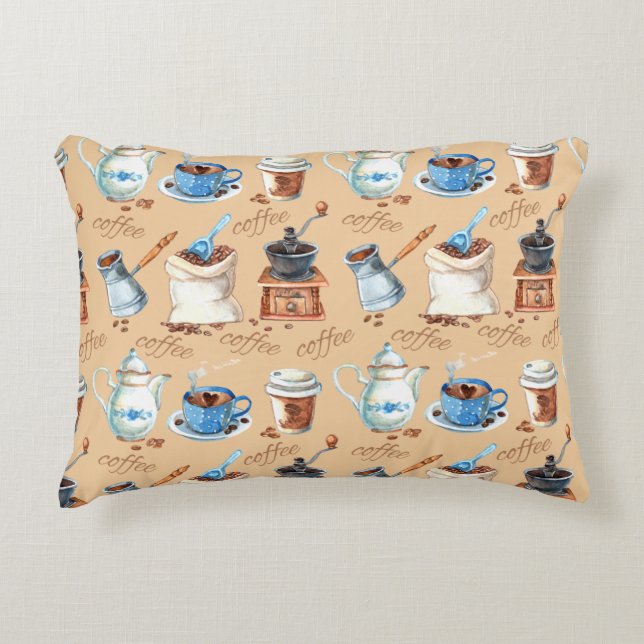 Pappert Tanktop för vattenfärgsomformning av kaffe Prydnadskudde (Framsidan)