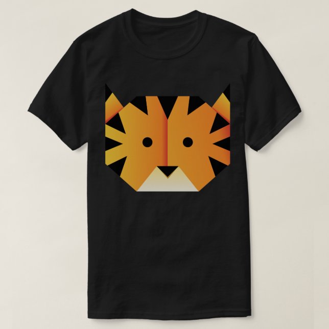 Pappert tiger-huvud t shirt (Design framsida)