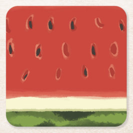 Pappert Underlägg av ljusröd vattenfärg vattenmelo Papper Kvadrat