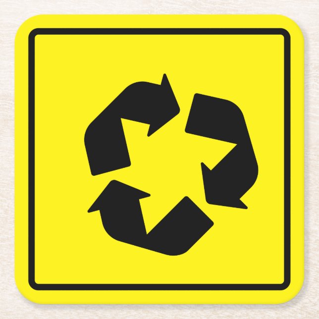 Pappert Underlägg cirkulärt skärningstecken Papper Kvadrat (Framsidan)