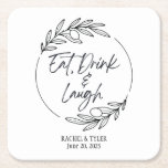 Pappert Underlägg Eat, Drink & Laugh-eget namn<br><div class="desc">Höj nästa möte med den här charmerande personligen pappra underlägg. Dessa underlägg är vackert designade och är tillverkade av en hållbar tungviktsfaktor papper. De har den hjärtliga frasen "Eat, Drink & Laugh" som omges av oliver grenar och som för med sig en liten elegans och en atmosfär till ditt utrymme....</div>