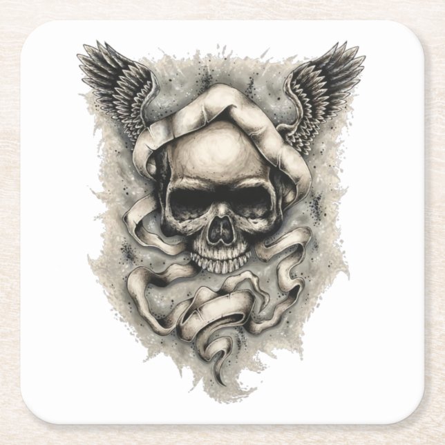 Pappert Underlägg med "Vingar of Destiny" Art Papper Kvadrat (Framsidan)