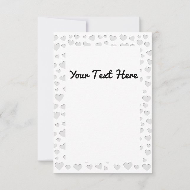 Pappert utfall av hjärtformad figur tack kort (Framsida)