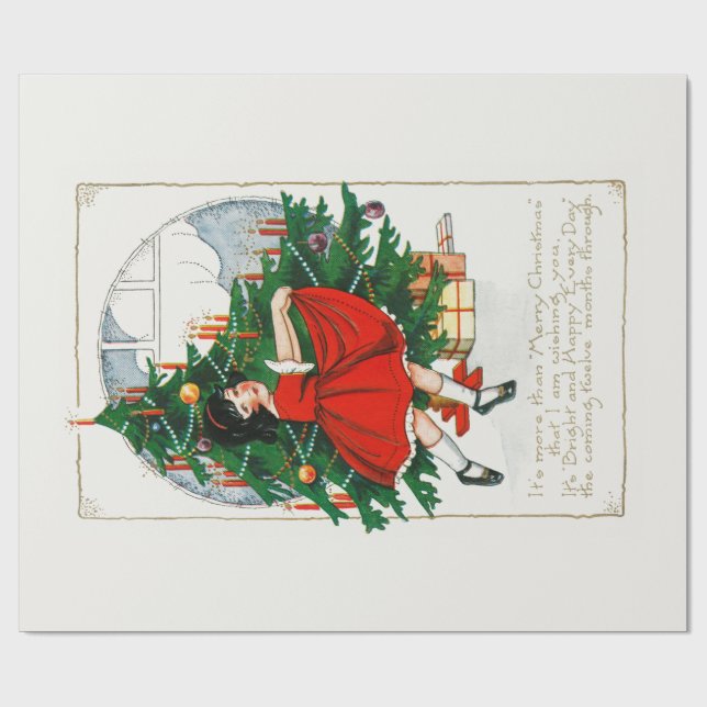 Pappert: VINTAGE CHRISTMAS ILLUSTRATION Presentpapper (Platt)