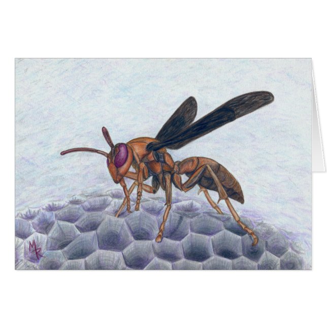 Pappert Wasp Art-kort Hälsningskort (Framsidan Horizontal)