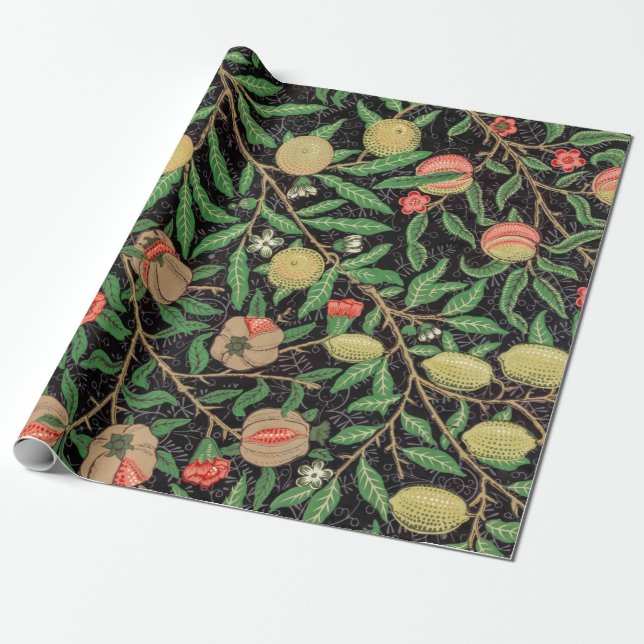 Pappert: WILLIAM MORRIS : POMEGRANAT Presentpapper (Utrullad)