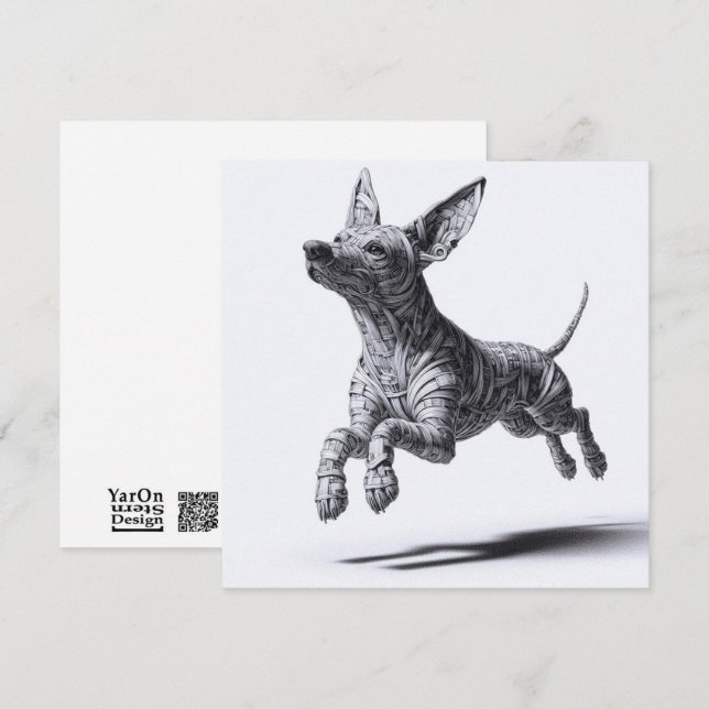 Pappert Xoloitzcuintli-gratulationskort för rullan Anteckningskort (Fram/baksida)
