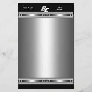 Pappervaror Elegant Silver Krom Svart Elite Brevpapper