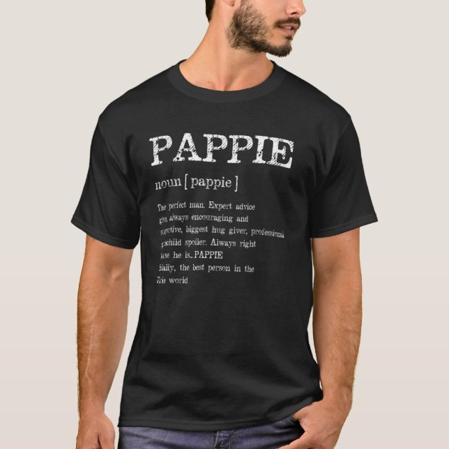 Pappie Definition Grandpa Fars dag T Shirt (Framsida)