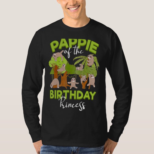 Pappie of the Birthday Princess Sloth Bday Party C T Shirt (Framsida)