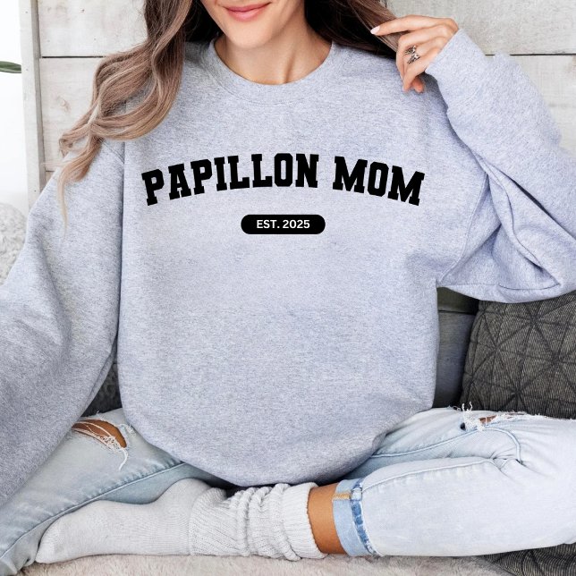 PAPPILLON MAMMA Morsa Anpassningsbar Hund Birkelan T Shirt (Skapare uppladdad)