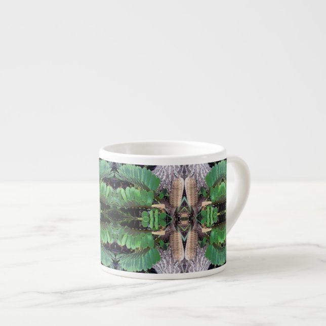 Pappkartong Palm Mönster Espressomugg (Framsida höger)